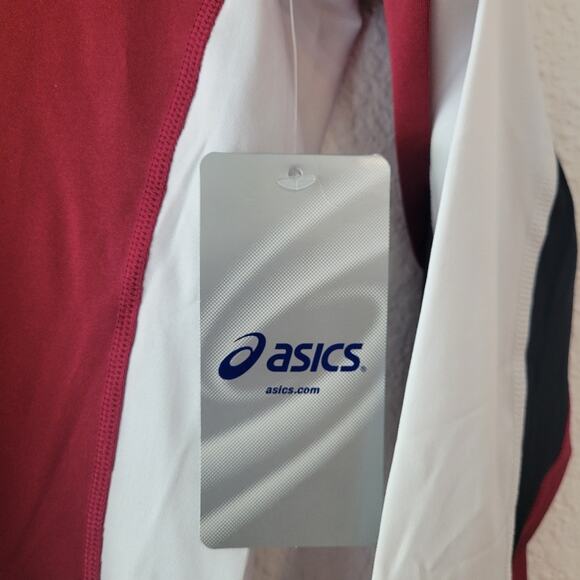 Asics Women's Roll Shot Maroon and White Long Sleeve Top Size Small NWT Athletic - Picture 4 of 10